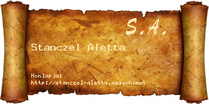 Stanczel Aletta névjegykártya