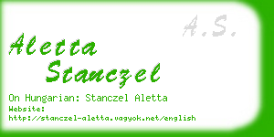 aletta stanczel business card